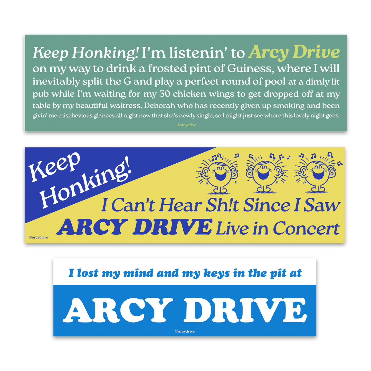 Arcy Drive Bumper Sticker Pack